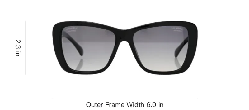 CHANEL Acetate Butterfly Sunglasses Unisex Black-5