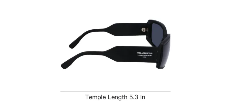 KARL LAGERFELD Plastic Rectangular Sunglasses Unisex Black-6