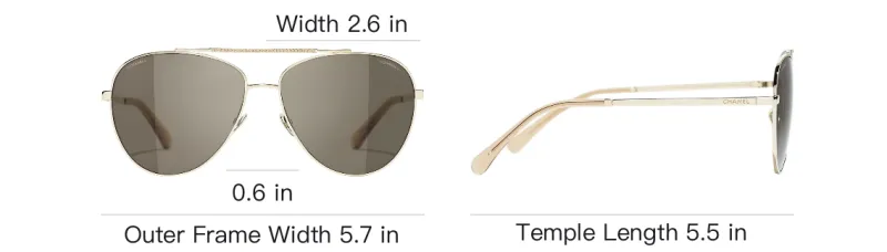 CHANEL Sunglasses Unisex Gold-3