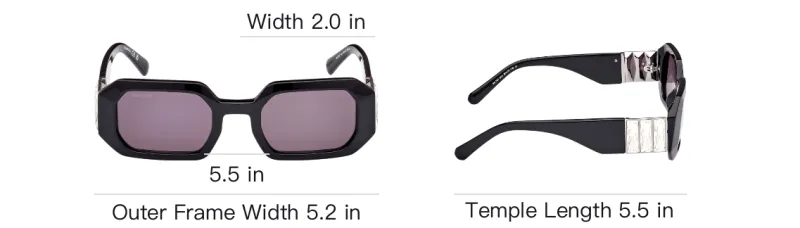 Swarovski Acetate Faux Crystal Irregular Shape Sunglasses Women's Black-8