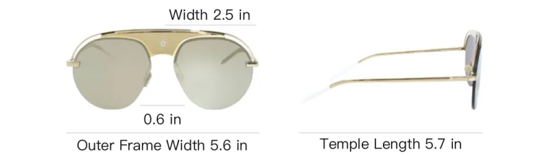 DIOR Metal Aviator Sunglasses Women's Gold-4