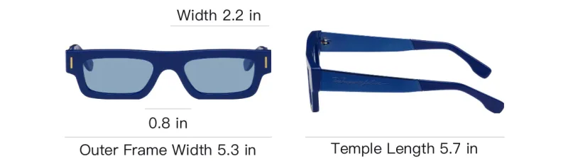 Retrosuperfuture Metal Acetate Rectangular Sunglasses Men's Blue-3