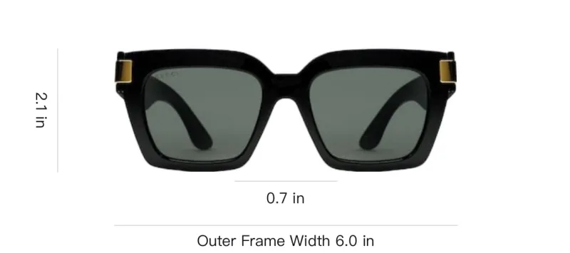 GUCCI Injection Molded Irregular Shape Sunglasses Women's Black-2