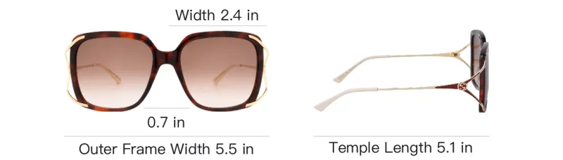 GUCCI Square Rectangle Sunglasses-4