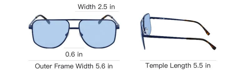 LACOSTE Aviator Sunglasses Women's Blue-3
