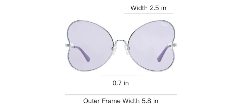 Victoria's Secret Metal Irregular Shape Sunglasses Women's Silver-3
