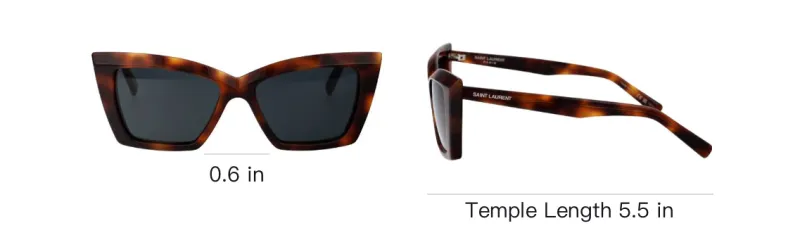 SAINT LAURENT Acetate Cat Eye Sunglasses Unisex Brown-4