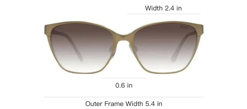 ELLE Metal Irregular Shape Sunglasses Women's Gold-2