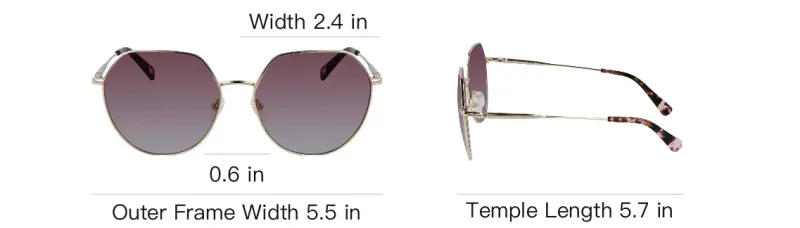 LONGCHAMP Irregular Shape Sunglasses Women's Gold-8