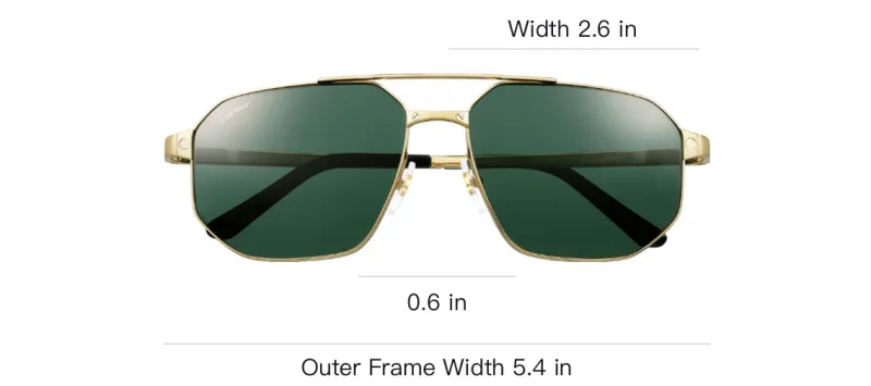 CARTIER Metal Aviator Sunglasses Unisex Gold-3