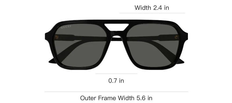 GUCCI Pilot Frame Sunglasses-2