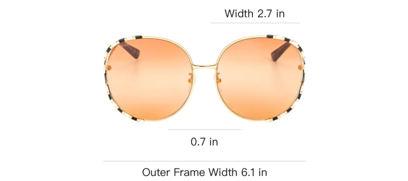 GUCCI Round Sunglasses Women's Gold-3