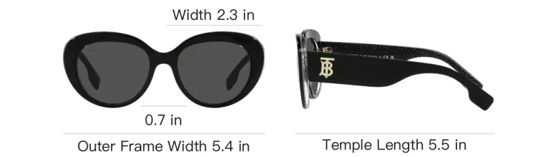 Burberry Acetate Cat Eye Sunglasses Women's Black-3