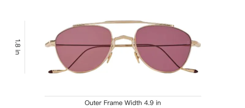 JACQUES MARIE MAGE Titanium Alloy Aviator Sunglasses Unisex Gold-3
