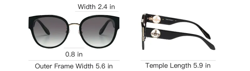 Vivienne Westwood COMBI Irregular Shape Sunglasses Unisex Black-3