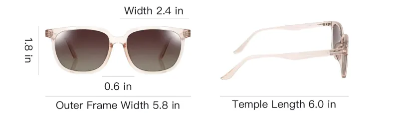 JINS TR/Memory Plastic Square Sunglasses Men's Transparent Pink-4