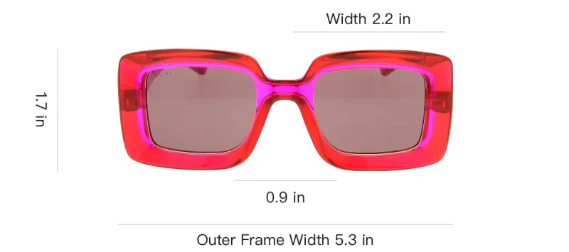 GUCCI Injection Molded Plastic Square Sunglasses Women's Purple-2
