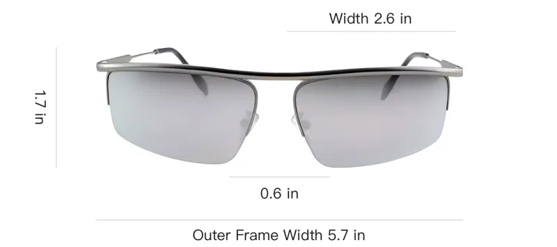 FENDI Metal Rectangular Sunglasses Men's Silver-3
