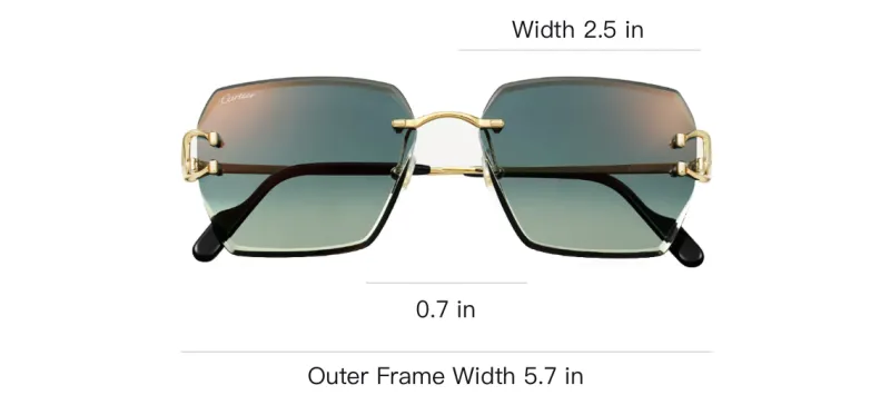 CARTIER Metal Irregular Shape Sunglasses Unisex Gold-3