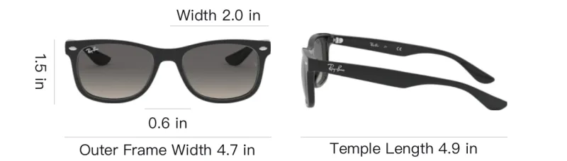 RayBan Plastic Square Sunglasses Kids' Black-3