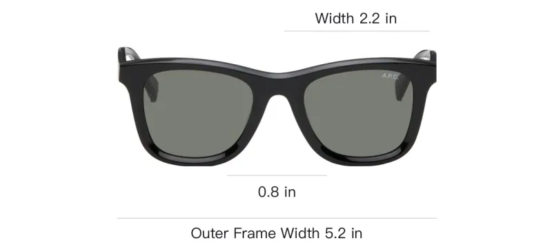 A.P.C Acetate Square Sunglasses Unisex Black-3