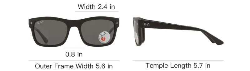 RayBan Plastic Square Sunglasses Unisex Black-3