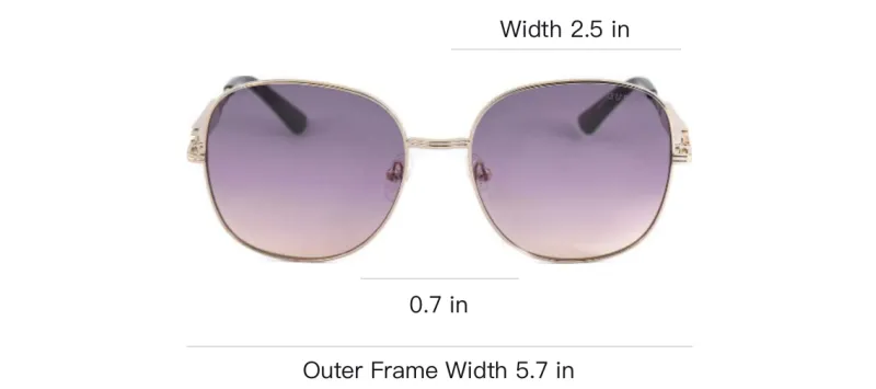 GUESS Metal Oval Sunglasses Women's Gold-2
