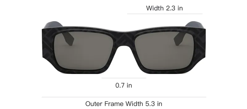 FENDI Square Sunglasses Unisex Black-3