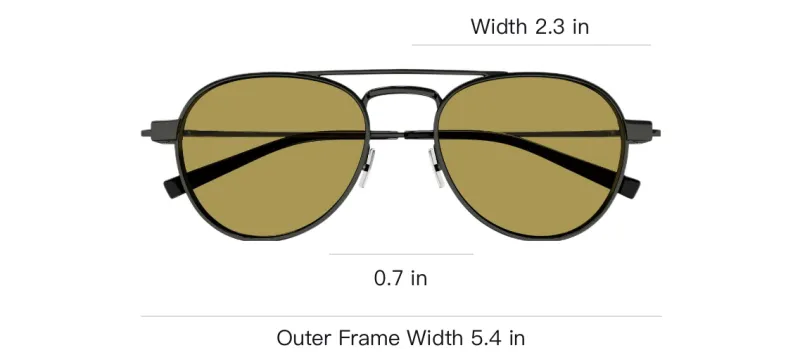 SAINT LAURENT Metal Aviator Sunglasses Men's Black-3