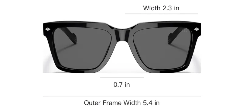 VOGUE Acetate Square Sunglasses Men's Black-6