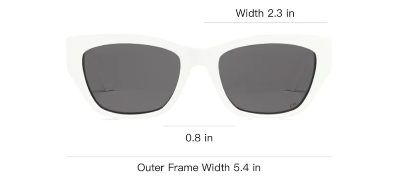 DIOR Acetate Nylon Rectangular Sunglasses Women's White-3