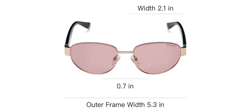 Polaroid Metal Oval Sunglasses Unisex Black-3