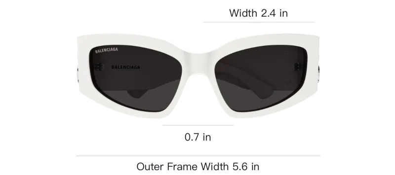 Balenciaga Recycled Acetate Irregular Shape Sunglasses Women's White-3