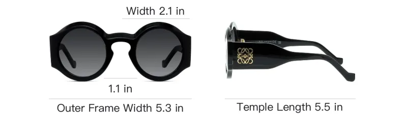 LOEWE Acetate Round Sunglasses Unisex Black-3