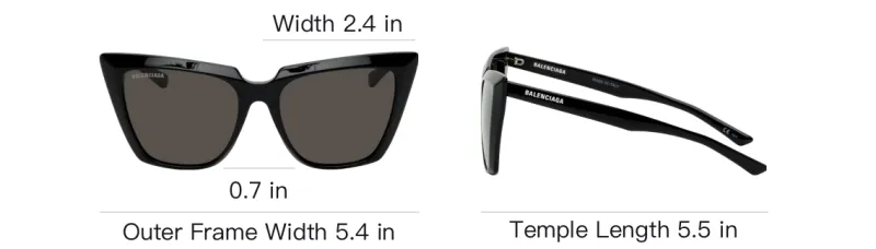 Balenciaga Acetate Irregular Shape Sunglasses Unisex Black-3