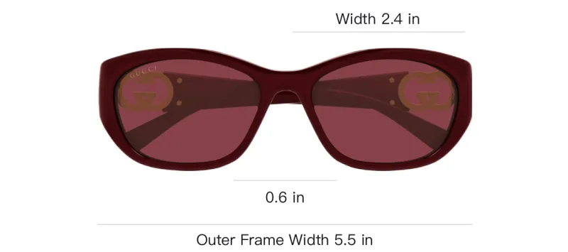 GUCCI Injection Molded Irregular Shape Sunglasses Unisex Red-2