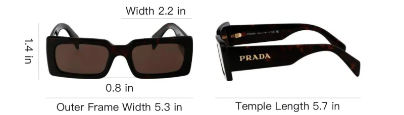 PRADA Rectangular Sunglasses Women's Umber-5
