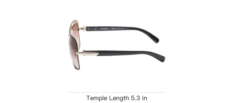 FERRAGAMO Metal Irregular Shape Sunglasses Women's Black-2
