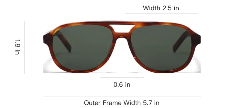 Fakeme Plate Aviator Sunglasses Unisex Tortoiseshell-3