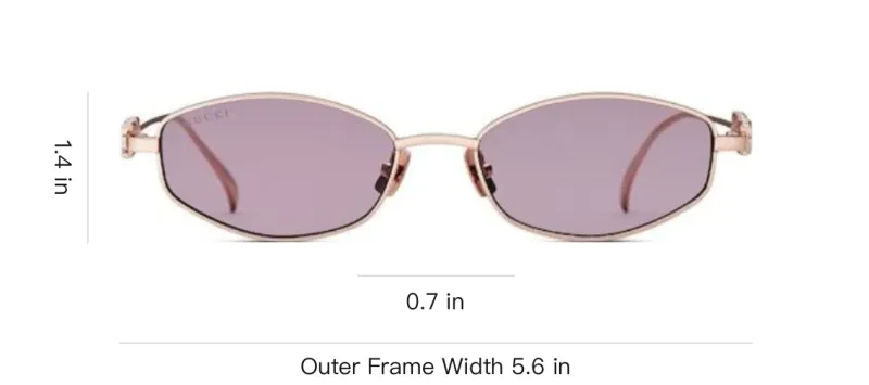 GUCCI Metal Oval Sunglasses Women's Rose Gold-3
