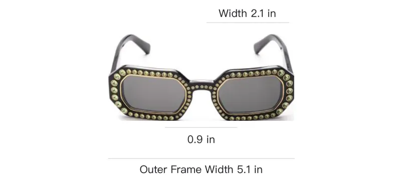 Swarovski Acetate Faux Crystal Irregular Shape Sunglasses Women's Black-3