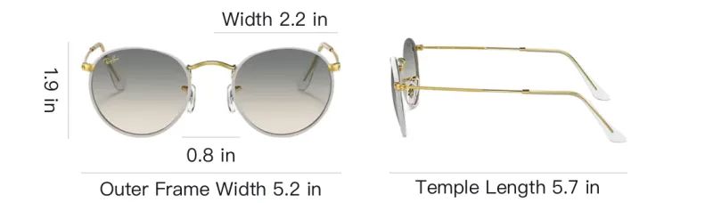 RayBan Metal Round Sunglasses Unisex Gold-3