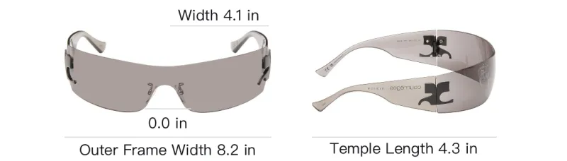 COURREGES Logo hinge Shield Sunglasses-3
