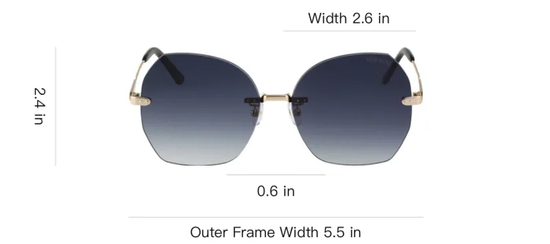 VEDI VERO Acetate Alloy Irregular Shape Sunglasses Unisex Gold-3