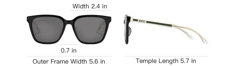 GUCCI Plate Frame Square Sunglasses Unisex-5