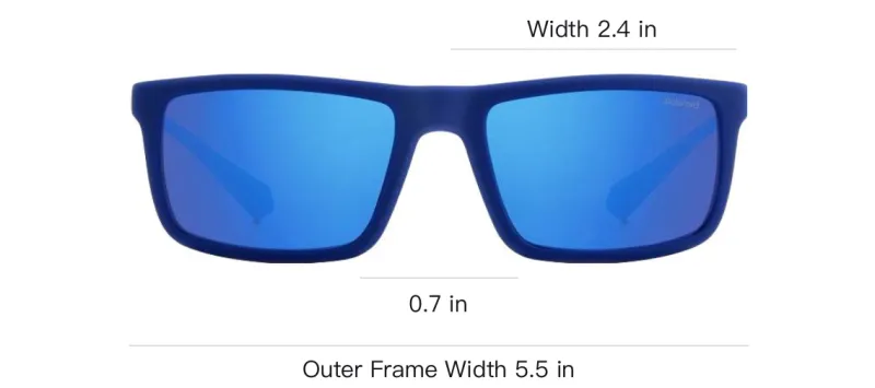 Polaroid Rectangular Sunglasses Men's Blue-3