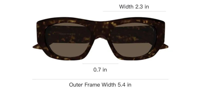 Alexander McQueen Acetate Irregular Shape Sunglasses Women's Brown-3
