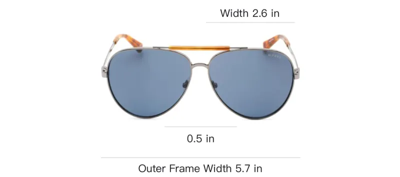GUESS Polycarbonate Metal Aviator Sunglasses Men's Gray-3