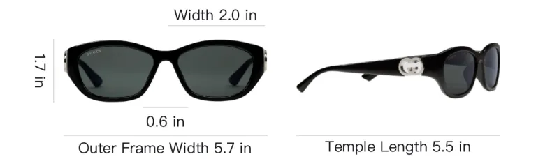 GUCCI Injection Molded Rectangular Sunglasses Women's Black/Tortoiseshell-2