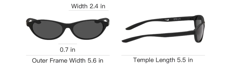 Nike Acetate Sheet Oval Sunglasses Unisex Black-3